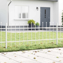 vidaXL Garden Fence 5 pcs White 8.5 x 0.6 m Powder-coated Steel