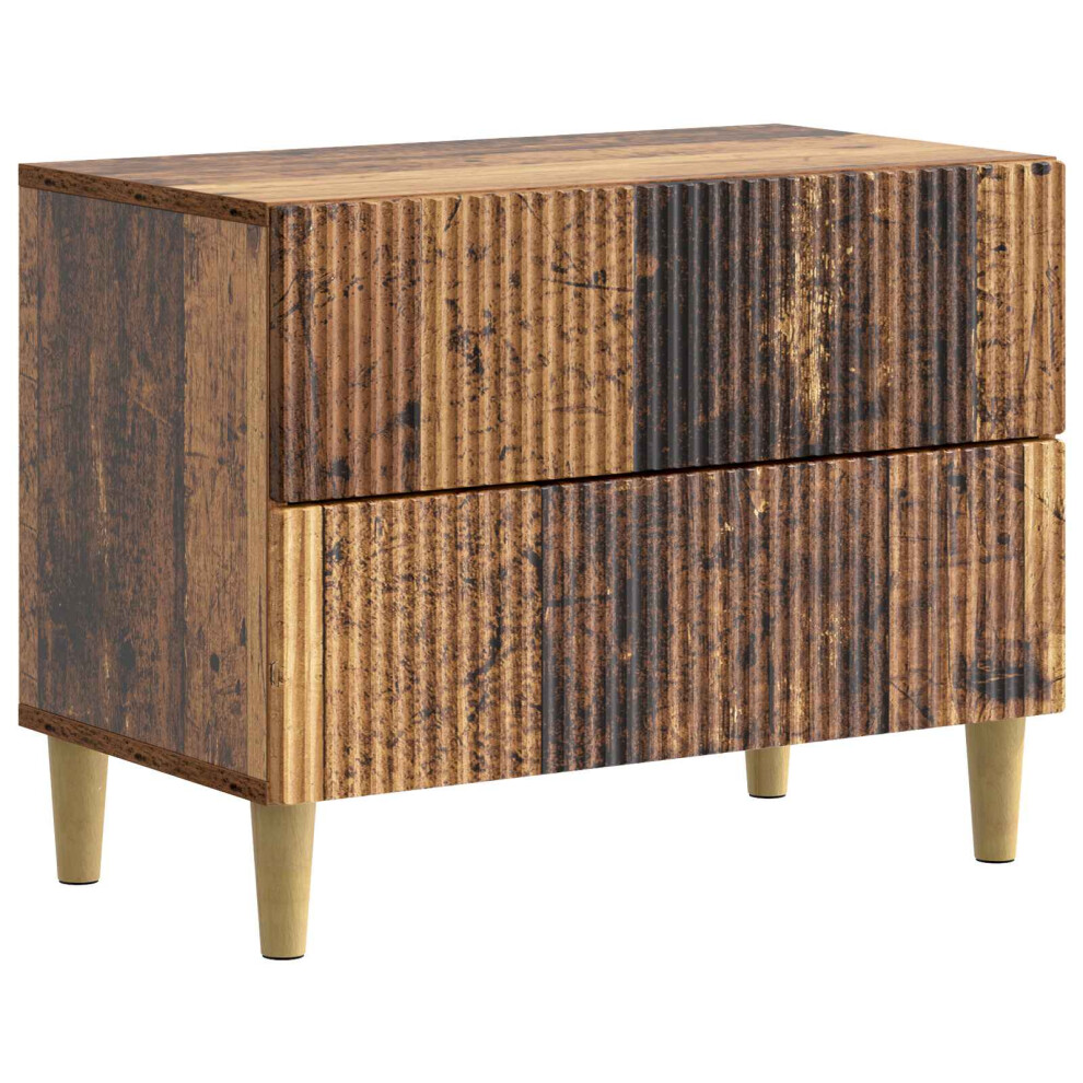Vidaxl Bedside Cabinet Old Wood 62 X 34.5 X 48 Cm Engineered Wood