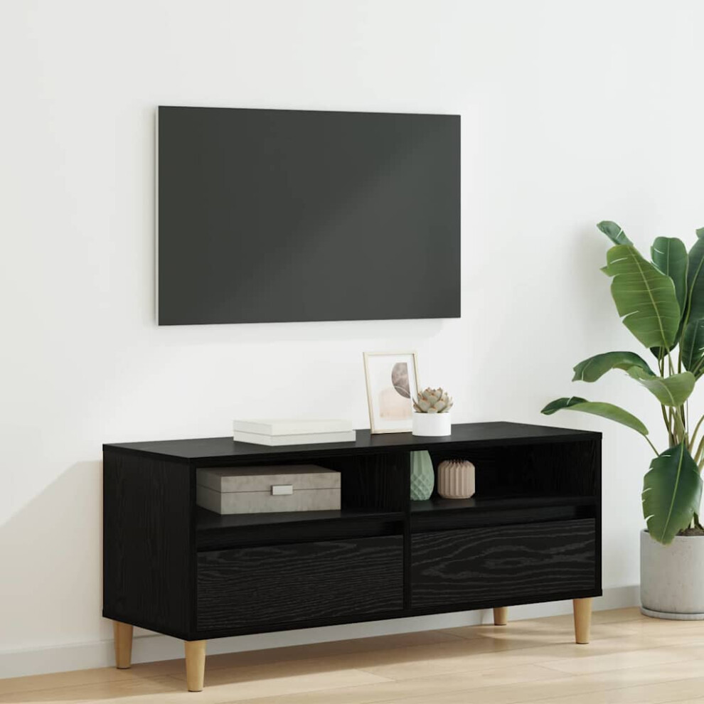 Vidaxl Tv Cabinet Black Oak 100 X 34.5 X 44.5 Cm Engineered Wood