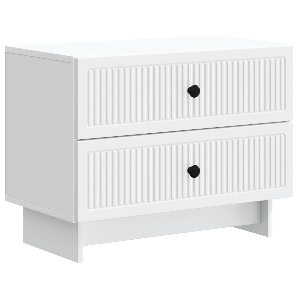 Vidaxl Bedside Cabinet 62 X 34.5 X 47.5 Cm Engineered Wood White