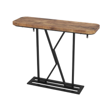 Tavolo Consolle Stretto 110 cm con Piano in Legno e Struttura in Metallo — console ingresso, tavolino industriale