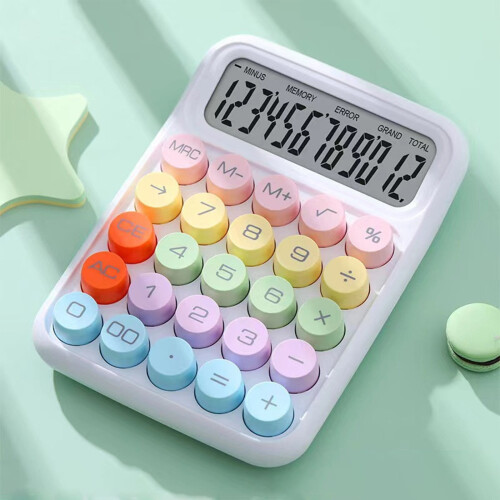 Colorful Desktop Calculator with 15 Tilt Display, 12-Digit 1