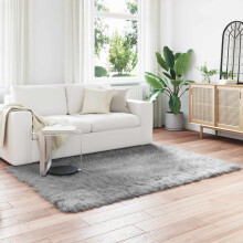 vidaXL Faux Sheepskin Rug TAFALLA Grey 160 x 230 cm Polyester