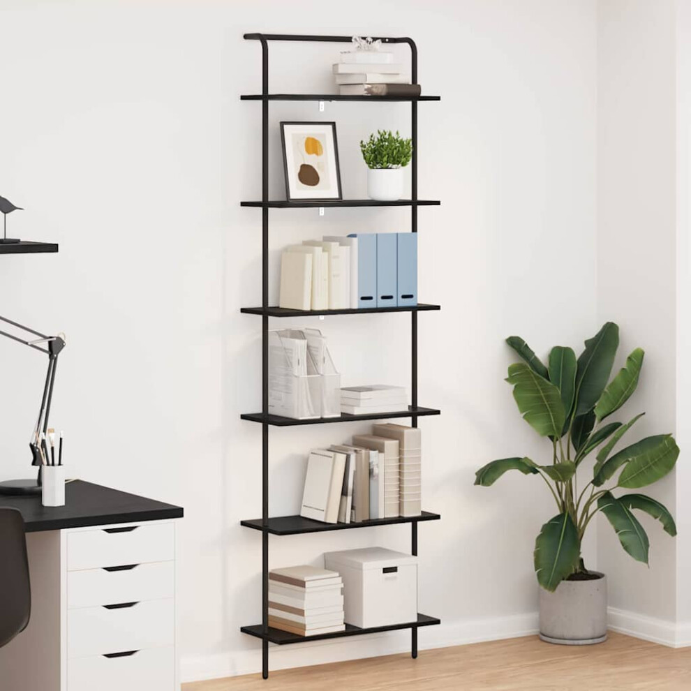 Vidaxl Bookshelf Oak 60 X 24 X 203 Cm Engineered Wood Black