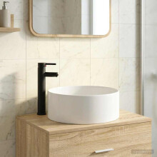 vidaXL Bathroom Wash Basin Matte Black 40.5 x 40.5 x 15.5 cm Metal