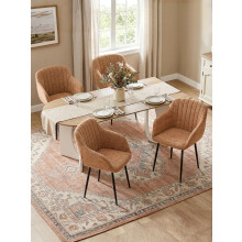 (Orange, Set of 6) GOEURVANT Dining Chairs