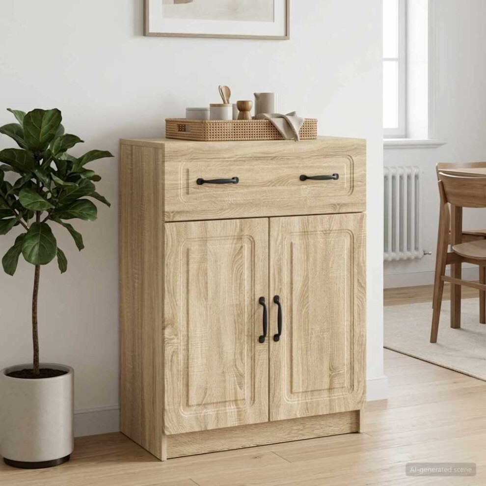 Vidaxl Sideboard Sonoma Oak 66 X 34.5 X 87 Cm Engineered Wood