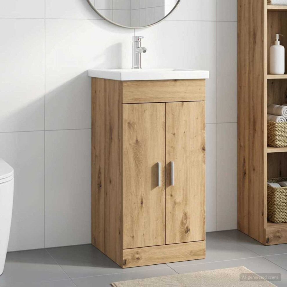 Vidaxl Bathroom Vanity With Sink Artisan Oak 42 X 40 X 84.5 Cm