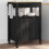 VidaXL vidaXL Kitchen Trolley MONZA Black 60 x 40 x 88.5 cm Solid Pine Wood 2