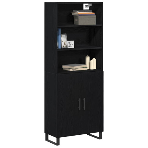 VidaXL vidaXL Highboard 2 pcs Black Oak Engineered Wood 1