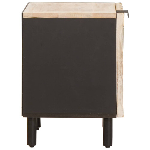 VidaXL vidaXL Bedside Cabinet White 40 x 33 x 46 cm Solid Mango Wood 2
