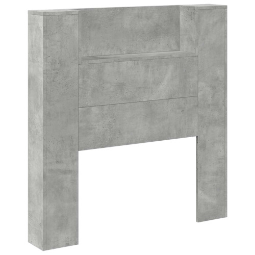 VidaXL vidaXL Storage Headboard with LED Concrete Grey Engineered Wood 1