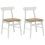 VidaXL vidaXL Dining Chair 2 pcs White and Brown Solid Rubber Wood 2