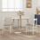 VidaXL vidaXL Dining Chair 2 pcs White and Brown Solid Rubber Wood 3