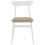 VidaXL vidaXL Dining Chair 2 pcs White and Brown Solid Rubber Wood 5