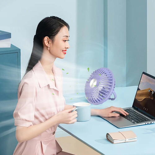 Kitchen Desktop Fan USB Rechargeable Silent 1pc 2