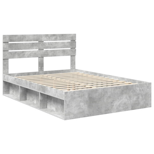 VidaXL vidaXL Bed Frame Concerte Grey 150 x 200 cm Solid Pine Wood 2