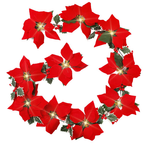 Christmas string lights safflower red fruit decoration 10m 1