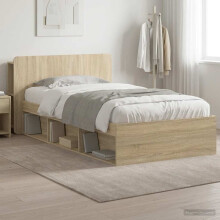 vidaXL Bed Frame with Storage Sonoma Oak 90 x 190 cm Engineered Wood