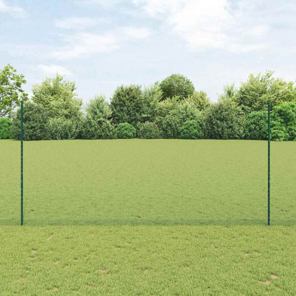 Vidaxl Welded Wire Fence 25 X 1.6 M (W X H) Pvc-Coated Steel Green 8721158929815
