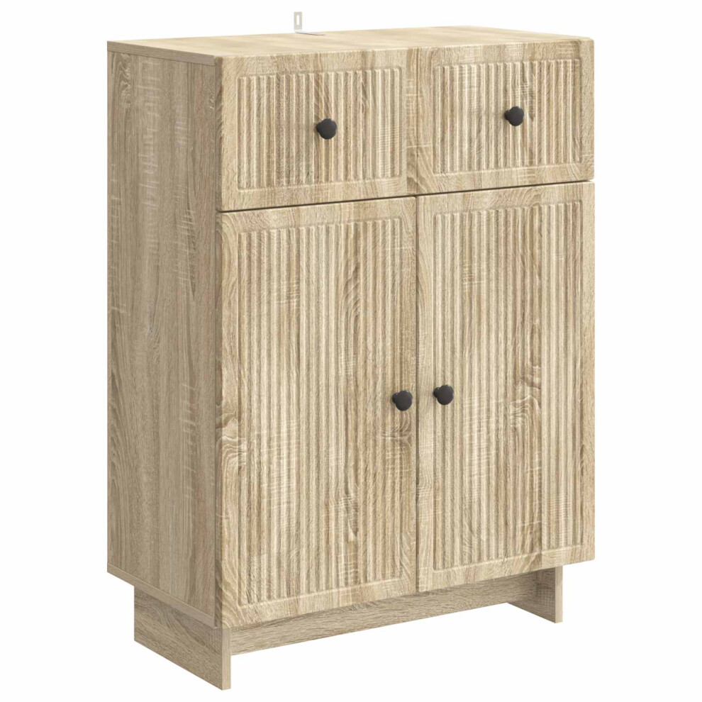 Vidaxl Sideboard Sonoma Oak 66 X 34.5 X 90 Cm Engineered Wood