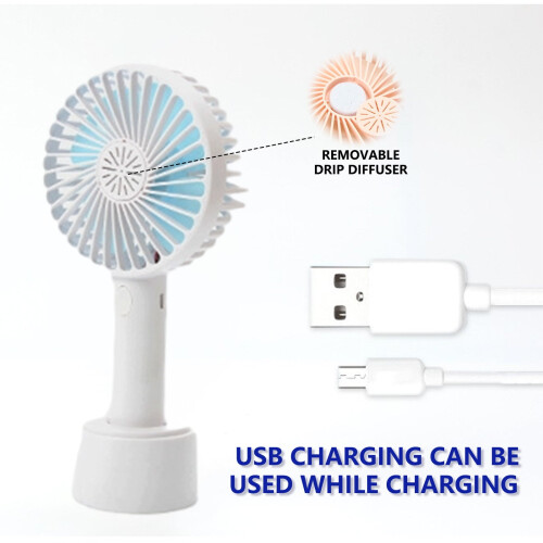 Draagbare USB-oplaadbare handventilator met telefoonhouder, 3 1