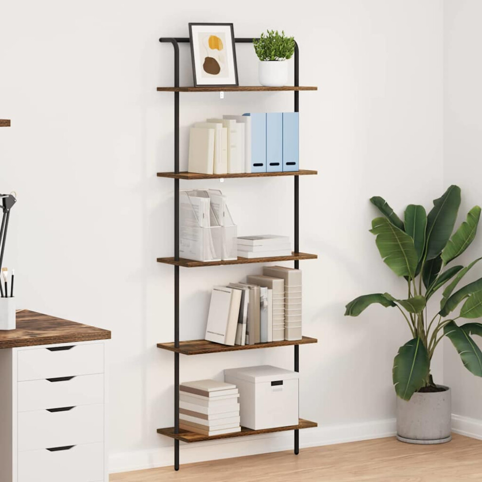 Vidaxl Bookshelf Smoked Oak 60 X 24 X 168 Cm Engineered Wood