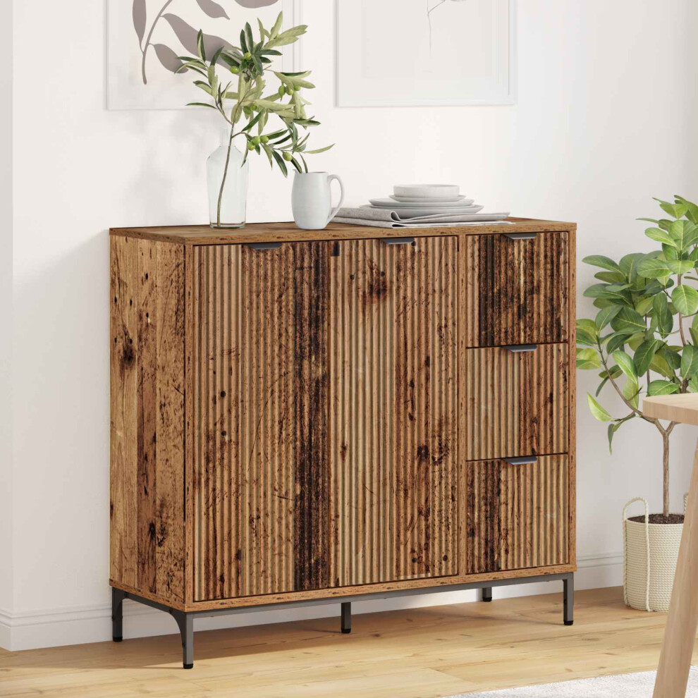 Vidaxl Sideboard Old Wood 89.5 X 33 X 82 Cm Engineered Wood