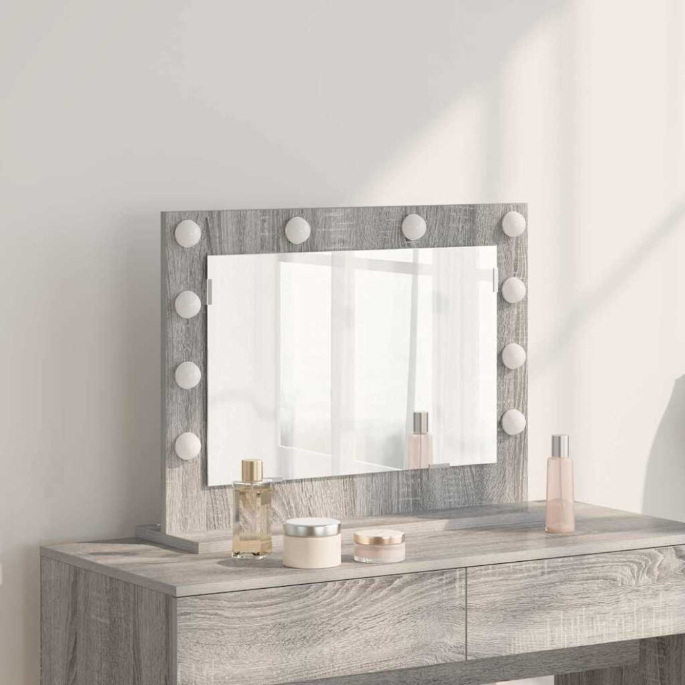 Vidaxl Vanity Mirror Rectangular Sonoma 60 X 45 X 18 Cm Grey