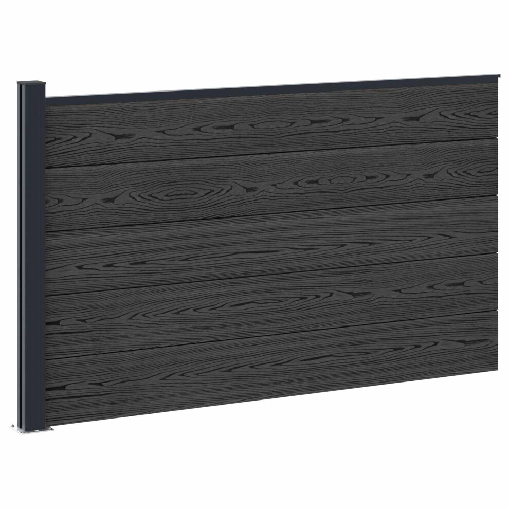 Vidaxl Fence Panel Wpc And Aluminium Black