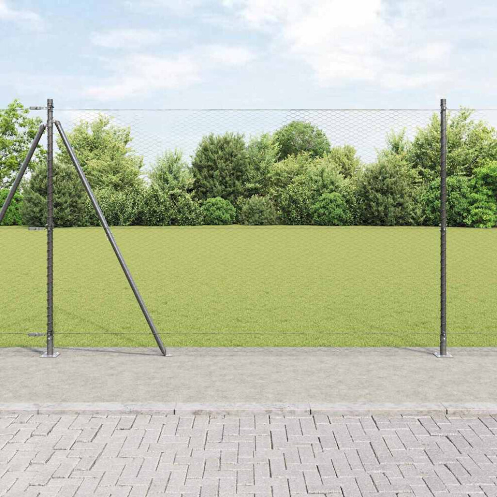 Vidaxl Welded Wire Fence With Concrete Base 100 X 1.4 M (W X H)