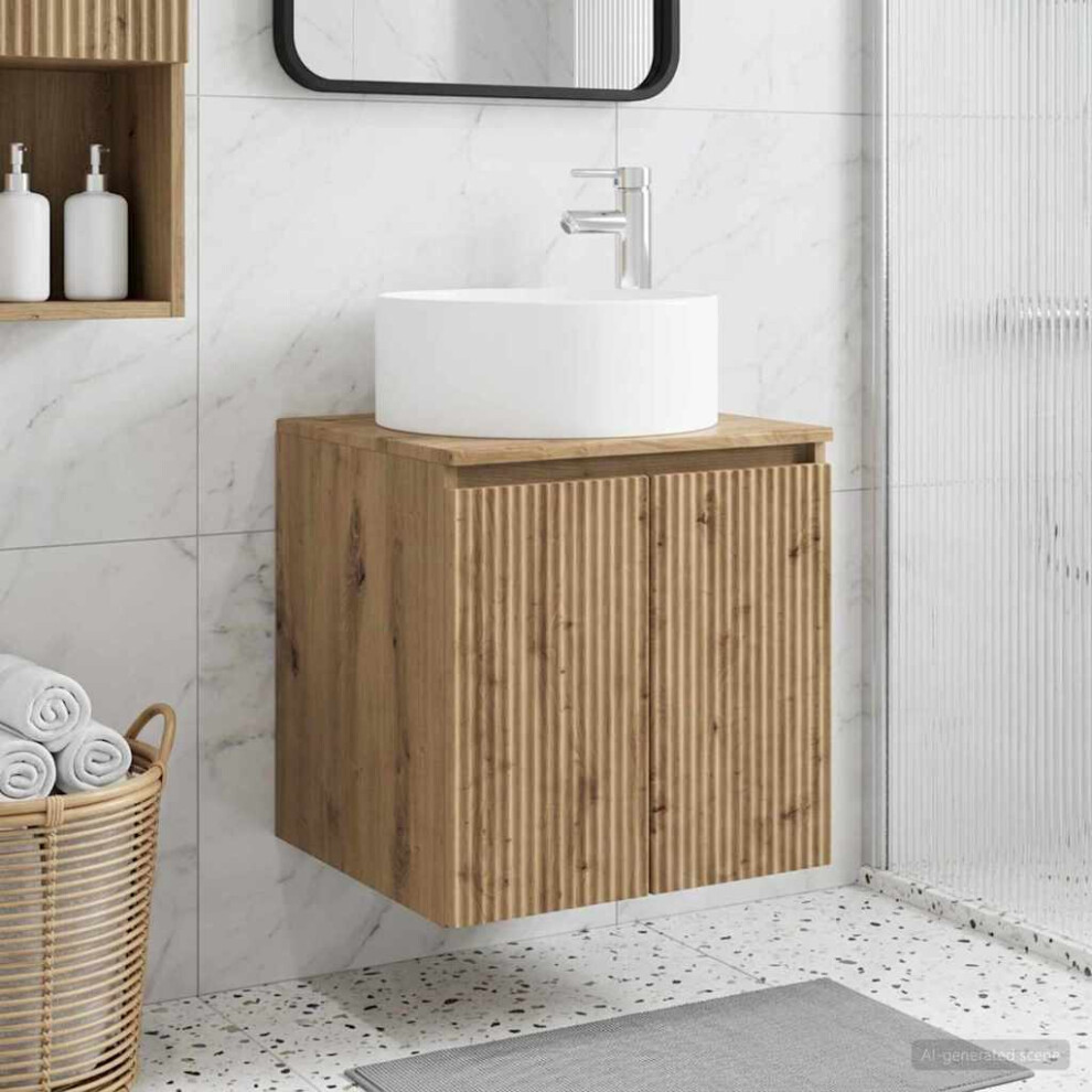 Vidaxl Wall-Mounted Sink Vanity Artisan Oak 49.5 X 44.5 X 65.5 Cm