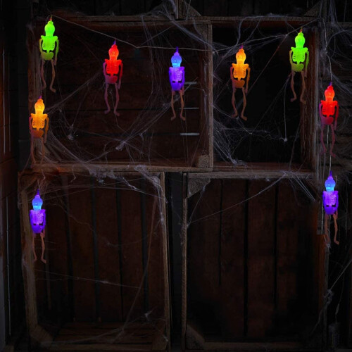 LED Halloween String Lights Skull Skeleton Decor 10m 1
