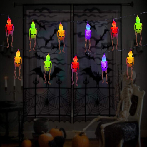 LED Halloween String Lights Skull Skeleton Decor 10m 2