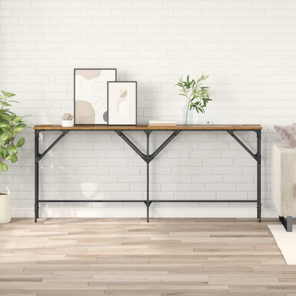 Vidaxl Console Table Old Wood 180 X 30 X 75 Cm Engineered Wood