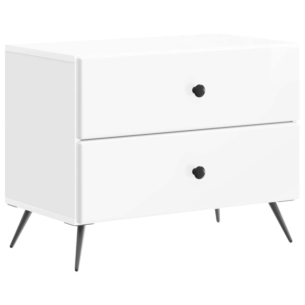 Vidaxl Bedside Cabinet High Gloss 62 X 34.5 X 47.5 Cm White
