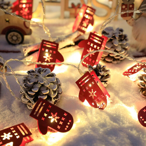 Christmas LED string lights warm white battery-powered 2