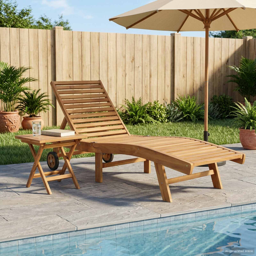 Vidaxl Sun Lounger 2 Pcs Solid Teak Wood Brown