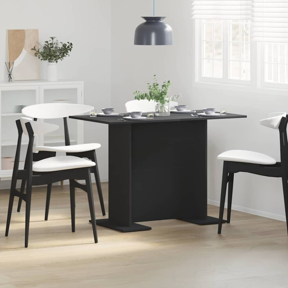 Vidaxl Dining Table Black 110 X 60 X 75 Cm Engineered Wood