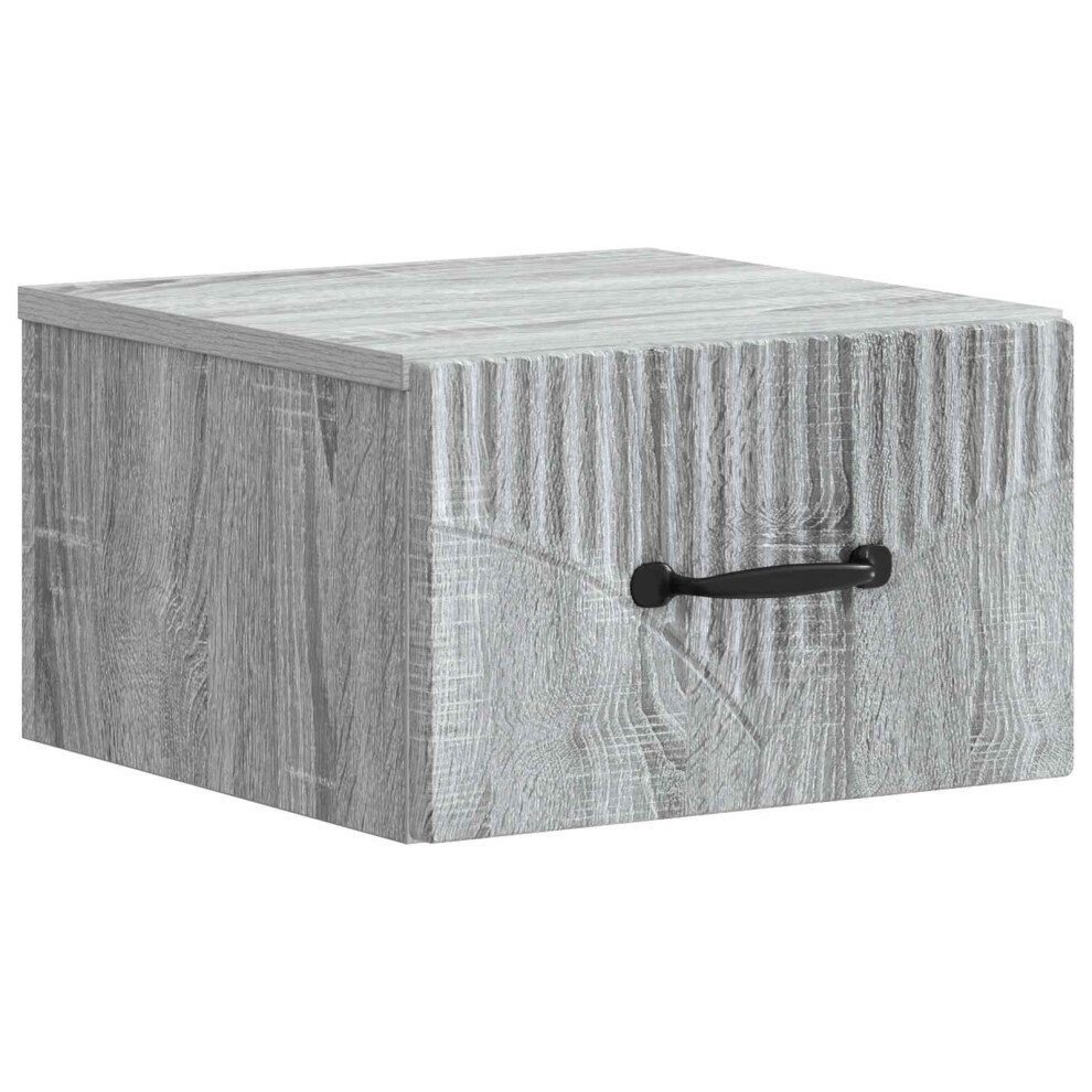 Vidaxl Wall-Mounted Bedside Cabinet Grey Sonoma 34.5 X 33 X 20 Cm