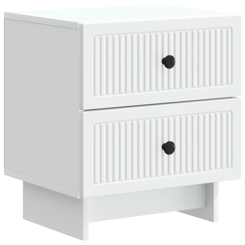 Vidaxl Bedside Cabinet White 43 X 34.5 X 47.5 Cm Engineered Wood