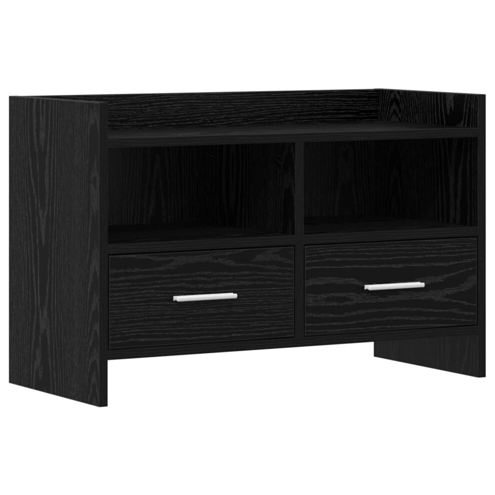 Vidaxl Tv Cabinet 71.5 X 33 X 47 Cm Oak Engineered Wood Black