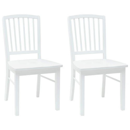 VidaXL vidaXL Dining Chairs 2 pcs White 50 x 52.5 x 91 cm Solid Rubber Wood 1