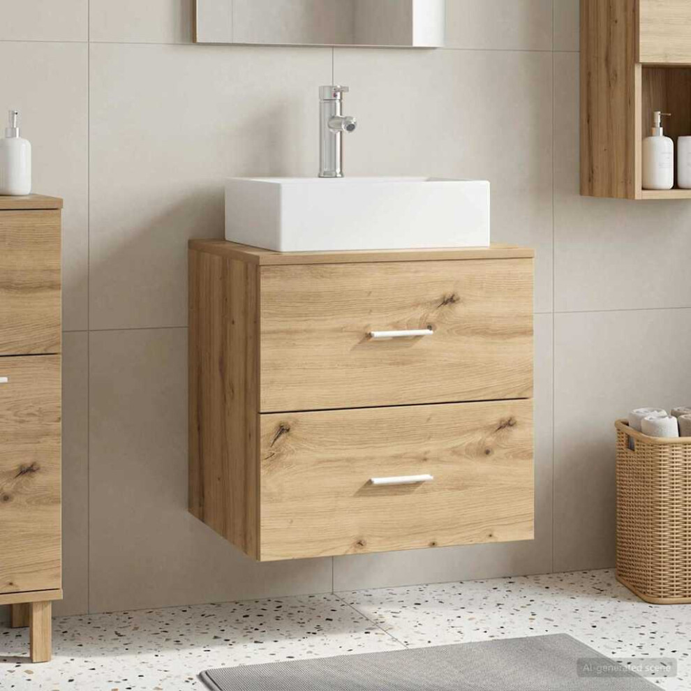 Vidaxl Wall-Mounted Sink Vanity Artisan Oak 49.5 X 41 X 62.5 Cm