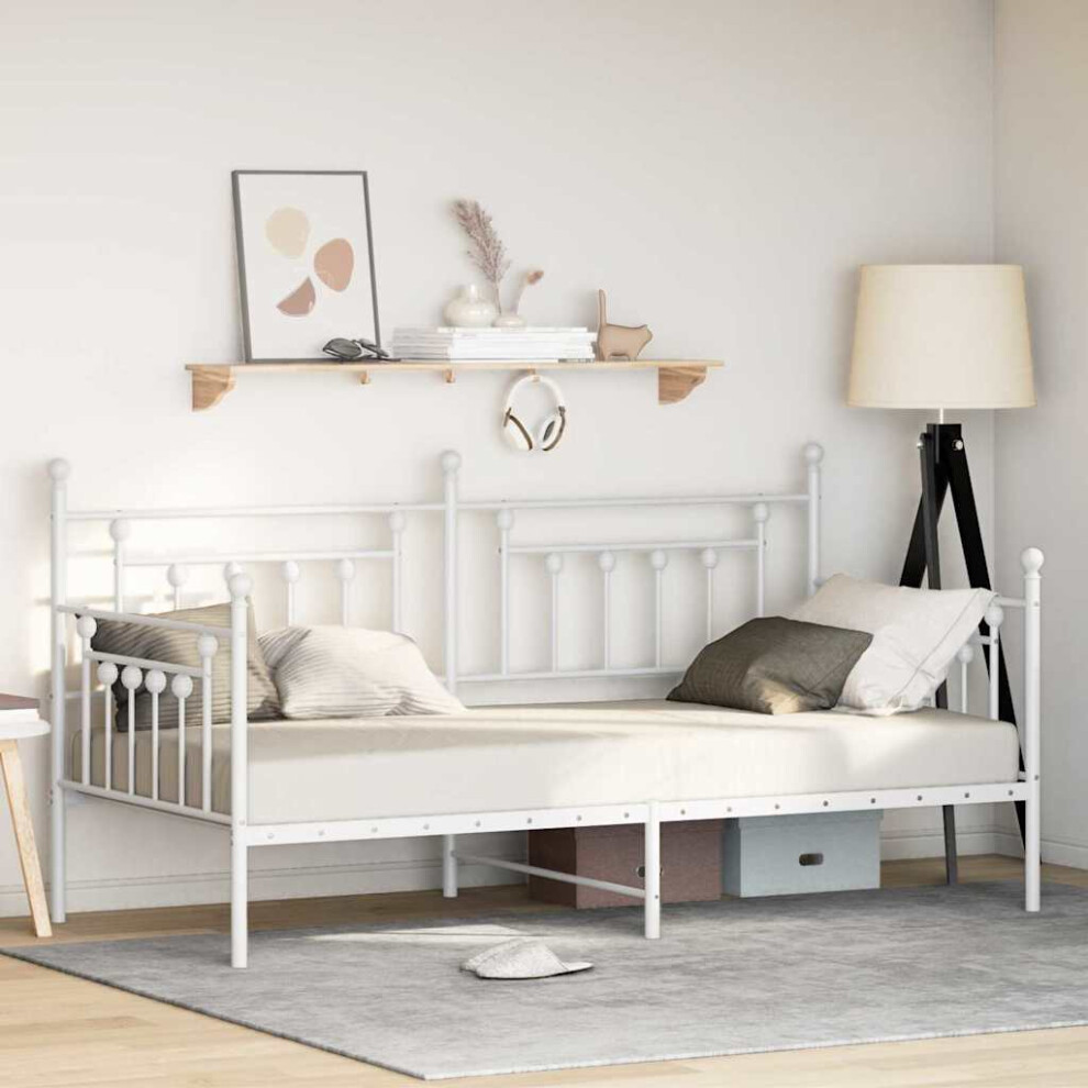 Vidaxl Daybed Frame White 100 X 190 Cm Steel