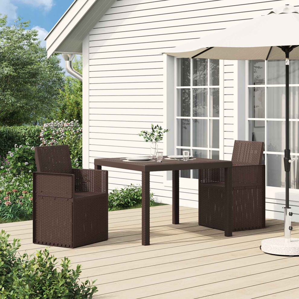 Vidaxl Garden Dining Chairs 2 Pcs Brown Pp