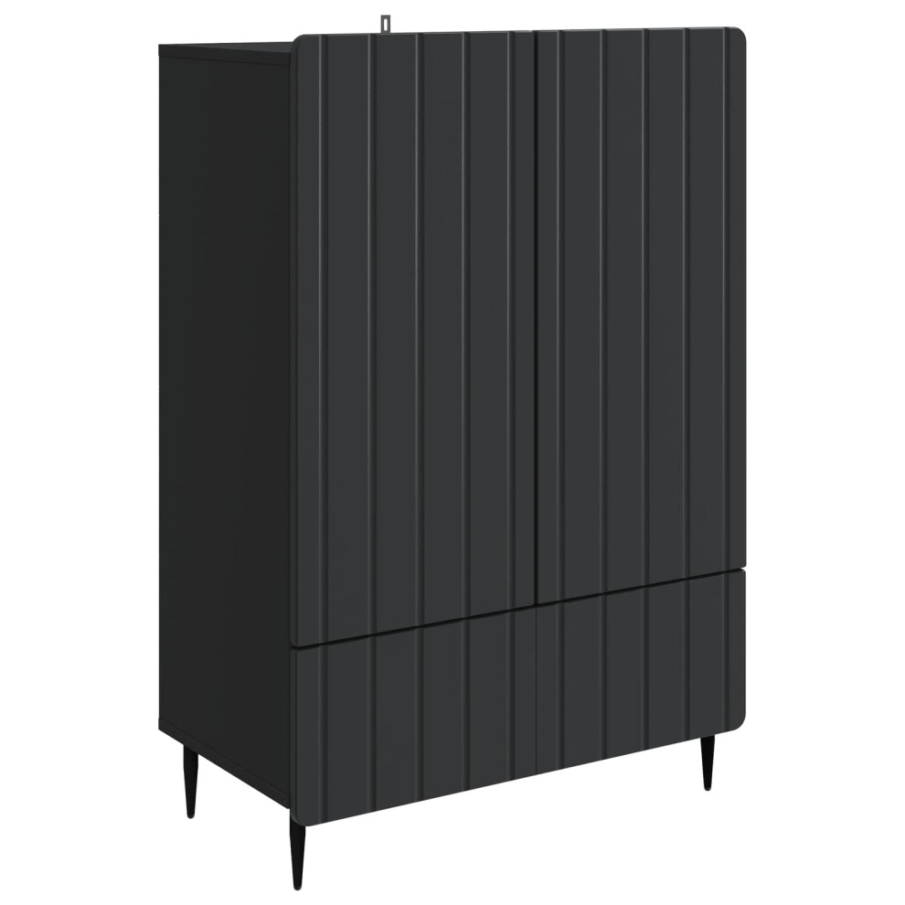 Vidaxl Sideboard With Drawer 66 X 34.5 X 97 Cm Engineered Wood Black