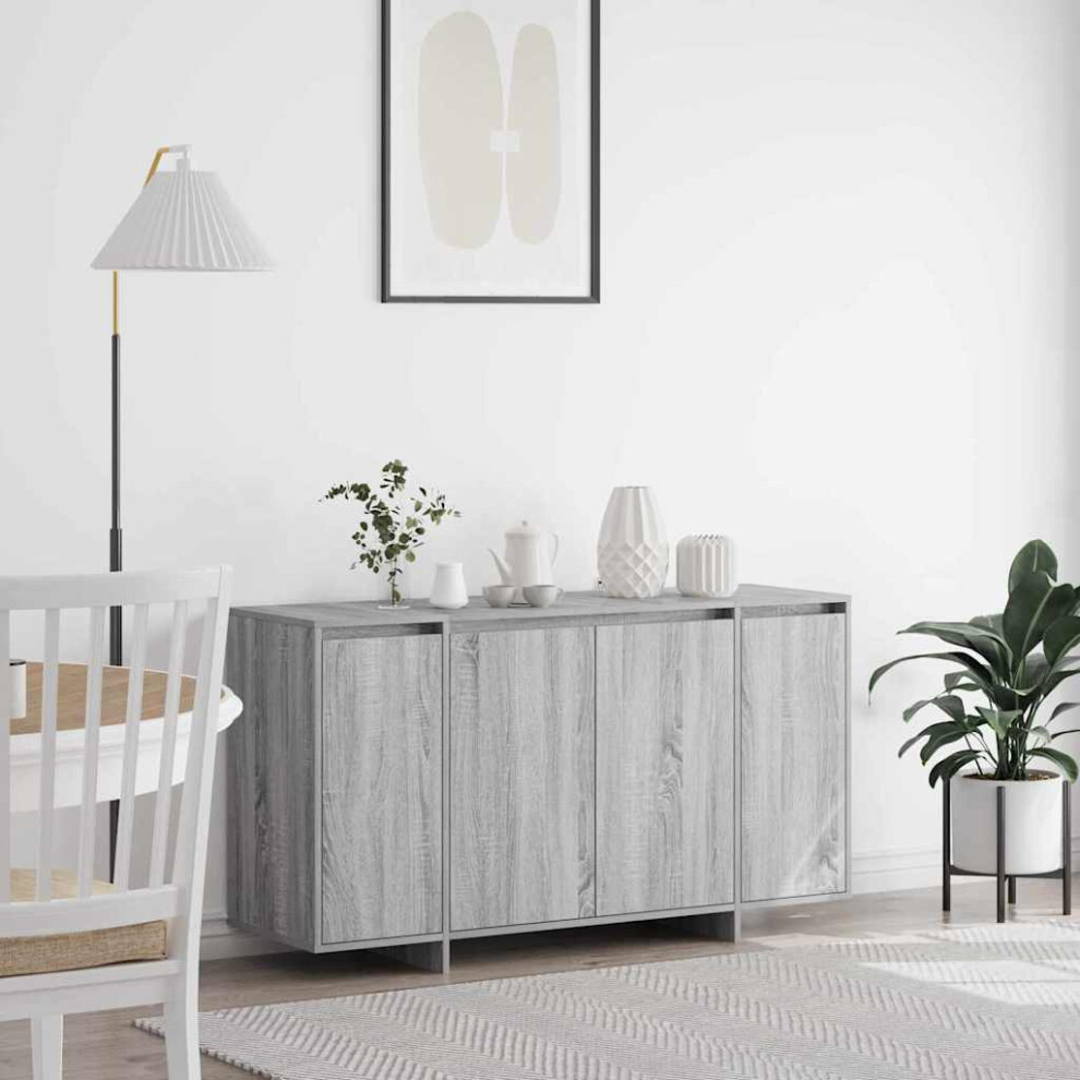 Vidaxl Sideboard Sonoma 135 X 41 X 75 Cm Engineered Wood Grey
