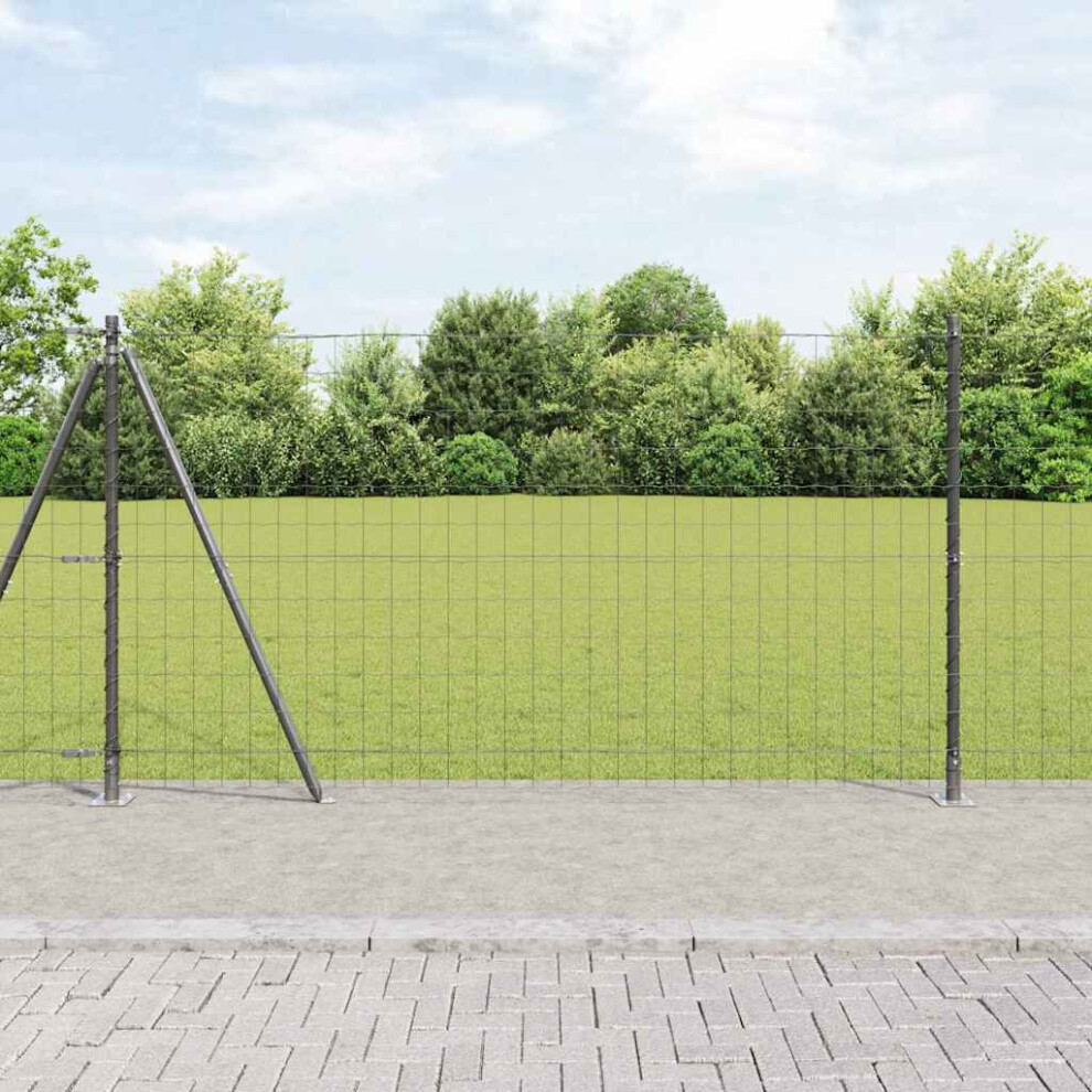 Vidaxl Welded Wire Fence With Concrete Base 10 X 1.2 M (W X H)