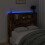 VidaXL vidaXL Storage Headboard with LED Smoked Oak Engineered Wood 4